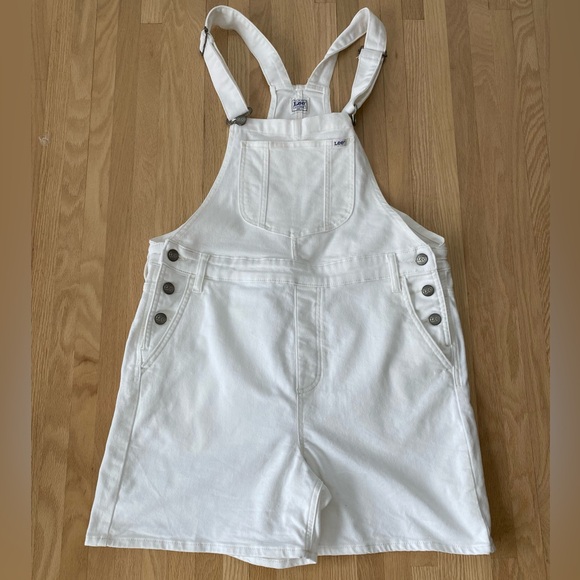 Lee Pants - Lee workwear chore gorpcore grunge 90’s white heavy duty denim short overalls